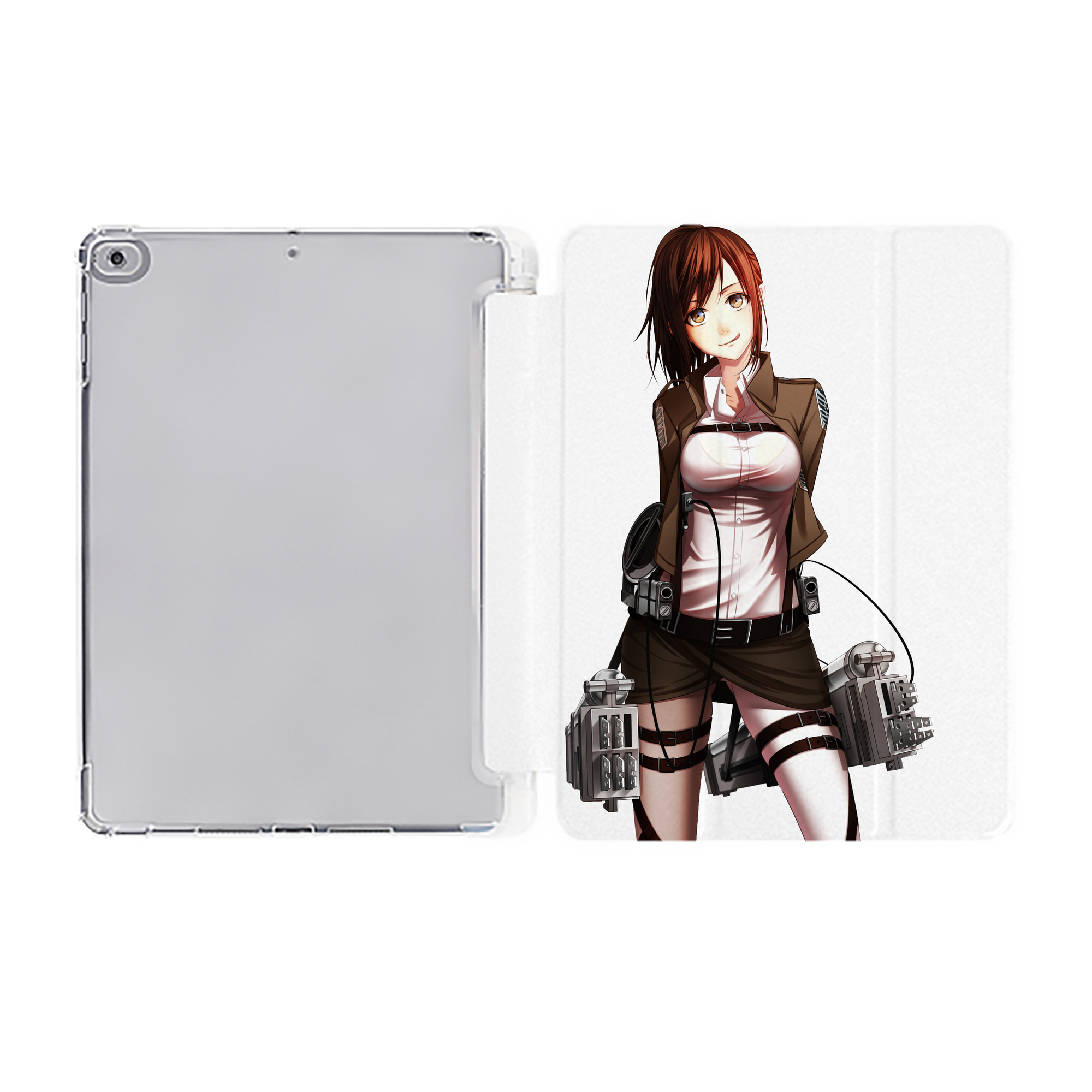 （画像用） 進撃の巨人 サシャ·ブラウス Attack on Titan Sasha Blaus IPad ケース ペン収納付き 三つ折りスタンド PUレザー×シリコン 対応機種9.5/10.5/10.9インチ
